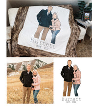 Load image into Gallery viewer, Couples Portrait 2 Water Color Art Minky Blanket
