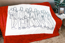 Load image into Gallery viewer, Family Portrait 2 Line Art Minky Blanket
